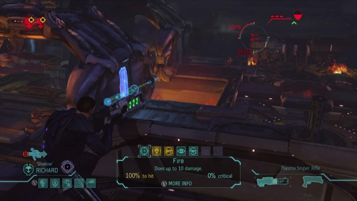 XCOM: Enemy Unknown (Xbox 360) screenshot: Use your sniper to take out enemies the safe way