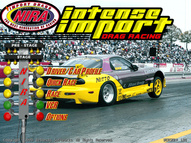 NIRA: Intense Import Drag Racing (Windows) screenshot: Title screen