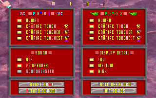 Hexxagon II (DOS) screenshot: Menu