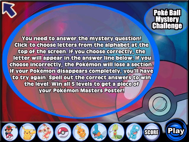 Pokémon: Masters Arena (Windows) screenshot: Poké Ball Mystery Challenge instructions