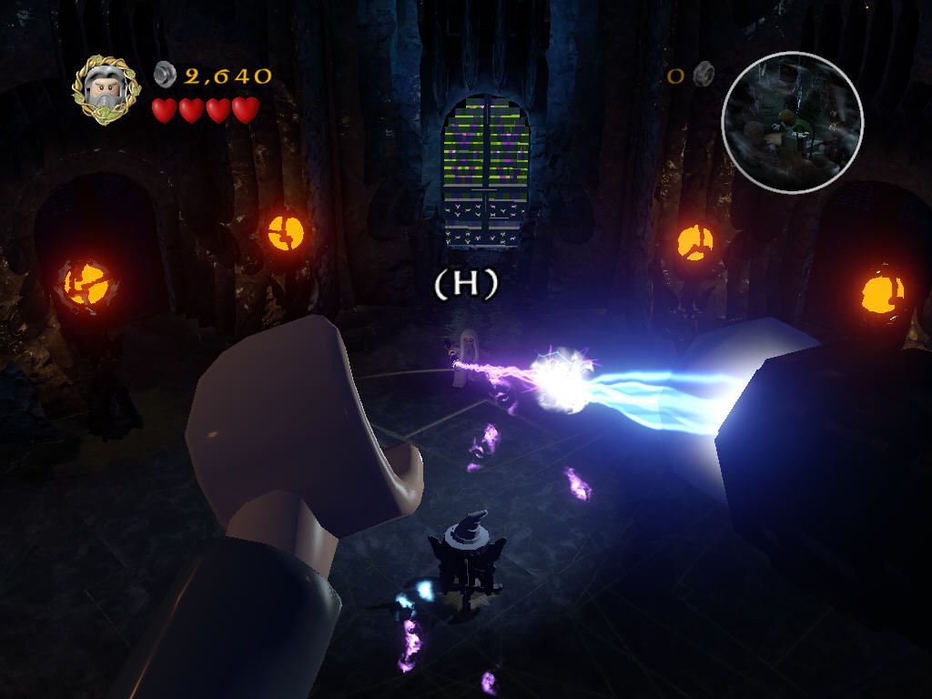 LEGO The Lord of the Rings (Windows) screenshot: Magical duel between Gandalf and Saruman