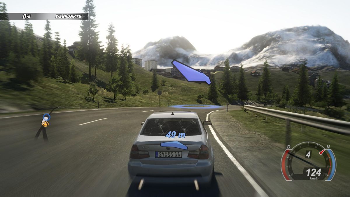 Crash Time 5: Undercover (Windows) screenshot: One of the usual mission goals: driving through checkpoints (demo version)