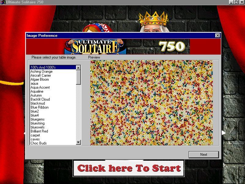 Ultimate Solitaire 750 (Windows) screenshot: Choosing a background