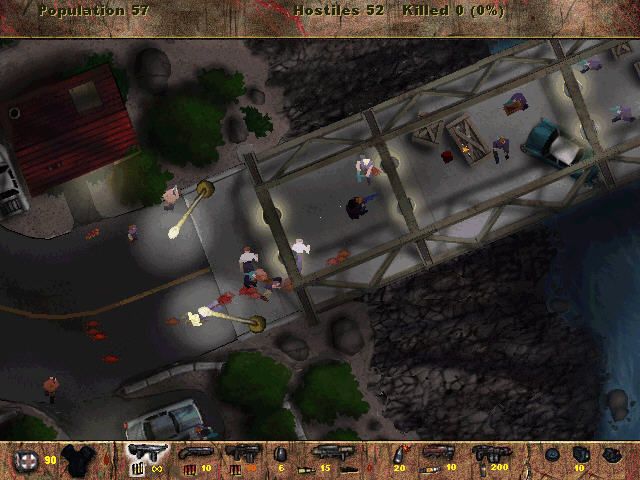 Postal (Windows) screenshot: Fight on bridge