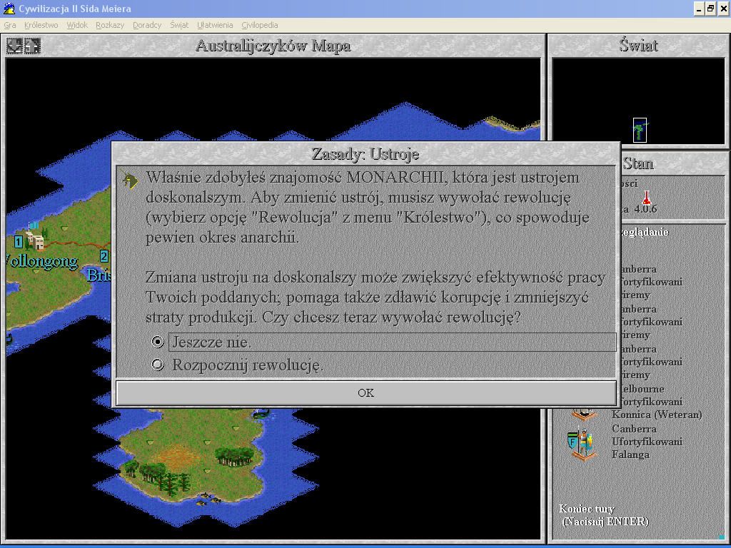 Sid Meier's Civilization II (Windows 3.x) screenshot: Time to revolution!