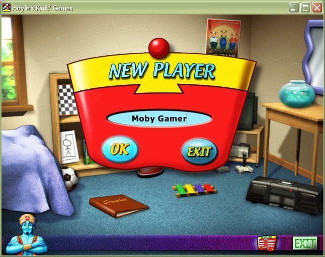 Hoyle Kids Games (Windows) screenshot: Before the player can get to the main menu they must either create a new identity or select one that was set up previously.