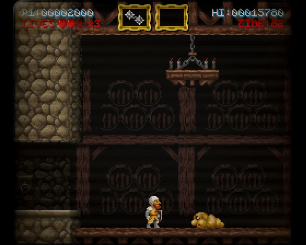 Maldita Castilla (Windows) screenshot: Watch out for these worms as they sneak from below.