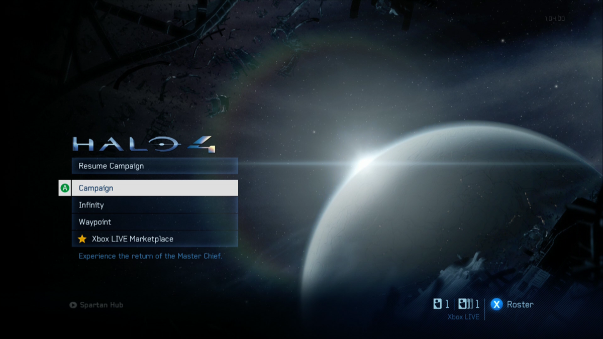Halo 4 (Xbox 360) screenshot: Main menu