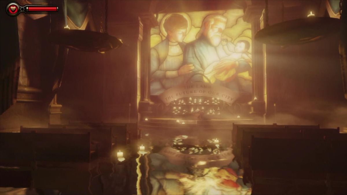 BioShock Infinite (Xbox 360) screenshot: You arrive in a chapel.