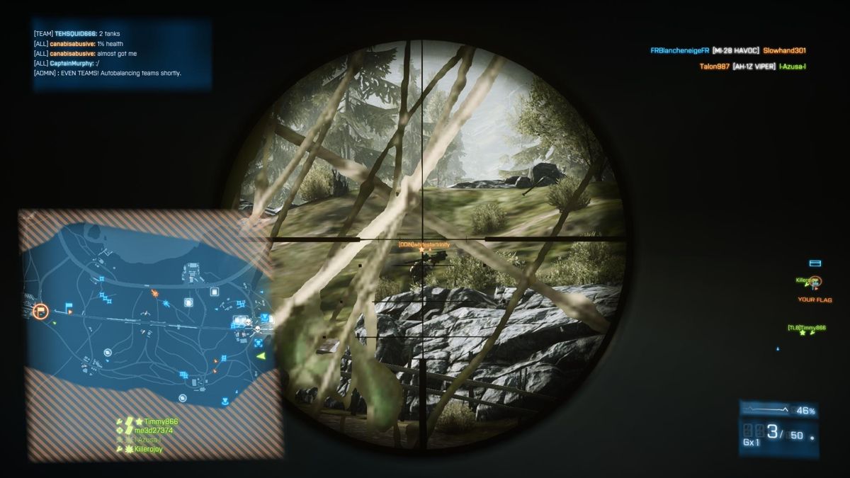 Battlefield 3: End Game (Windows) screenshot: Trying to take out an enemy with a shoulder mount Stinger looking for Lock on our attack chopper