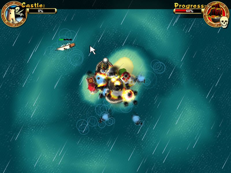 Pirates: Battle for the Caribbean (Windows) screenshot: Castle destroyed