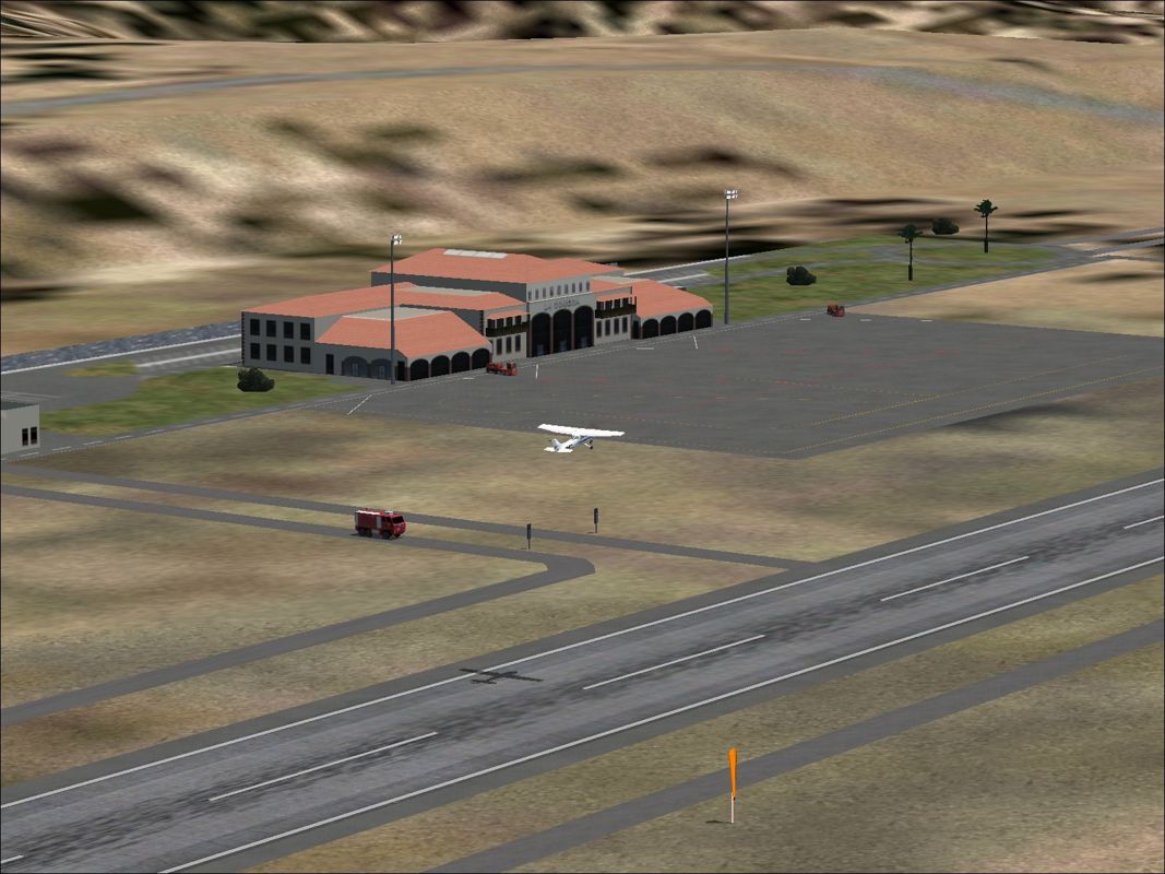 Scenery Spain 3: Canary Islands (Windows) screenshot: La Gomera airport buildings Flight Simulator 2004