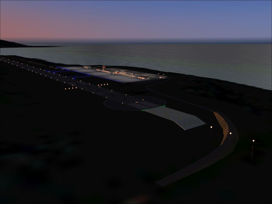 Scenery Spain 3: Canary Islands (Windows) screenshot: Las Palmas at dusk Flight Simulator 2004
