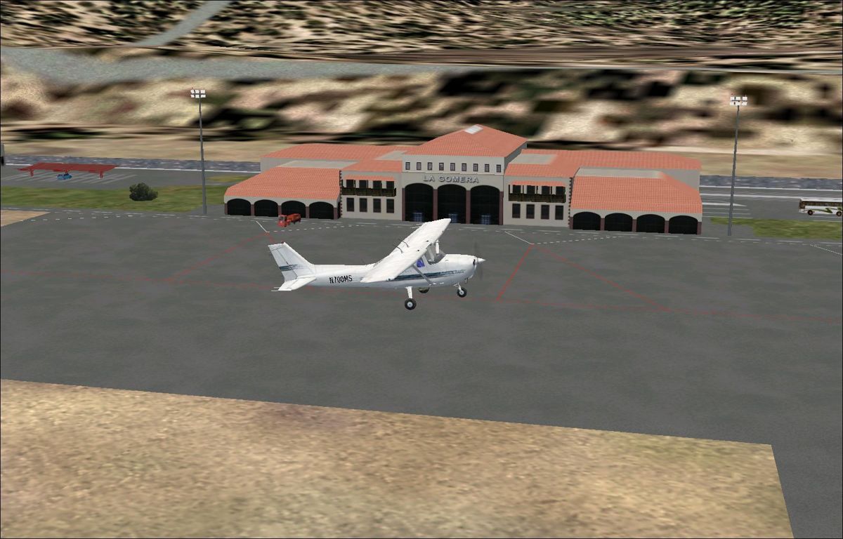 Scenery Spain 3: Canary Islands (Windows) screenshot: Taking off at La Gomera Flight Simulator 2002