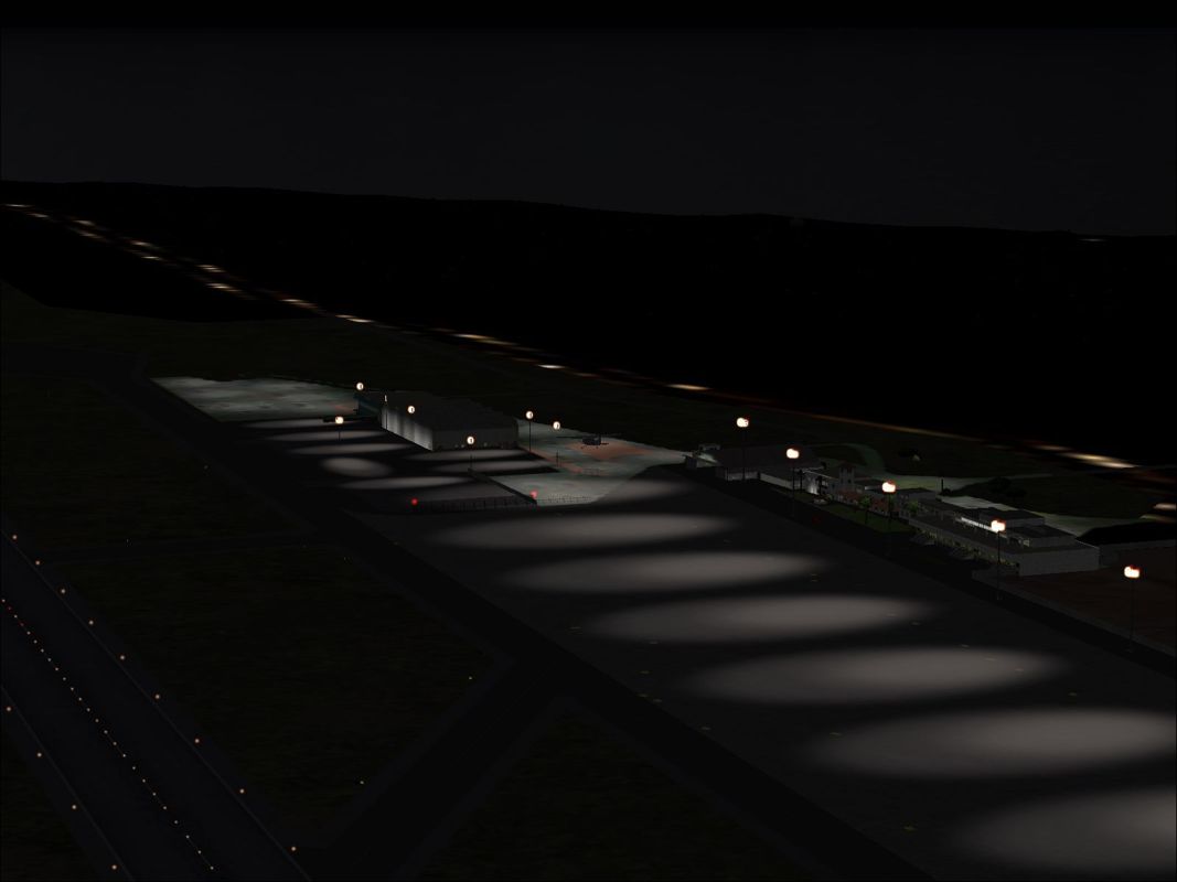 Scenery Spain 3: Canary Islands (Windows) screenshot: Los Rodeos / Tenerife North as seen at night Flight Simulator 2004