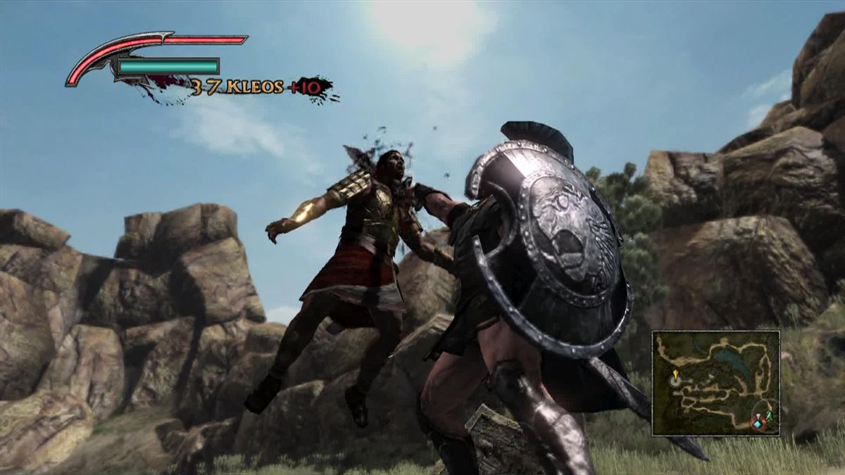 Warriors: Legends of Troy (Xbox 360) screenshot: Achilles with a finisher