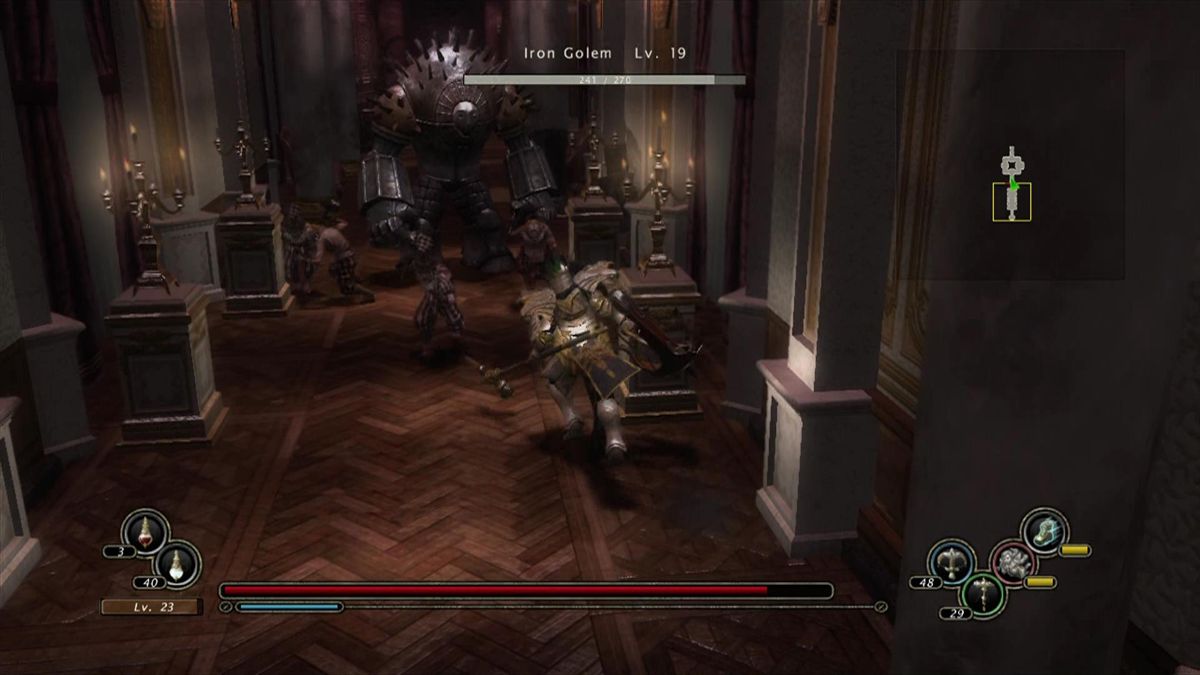 Kingdom Under Fire: Circle of Doom (Xbox 360) screenshot: The Hall of Arrogance has new enemies like this iron golem.