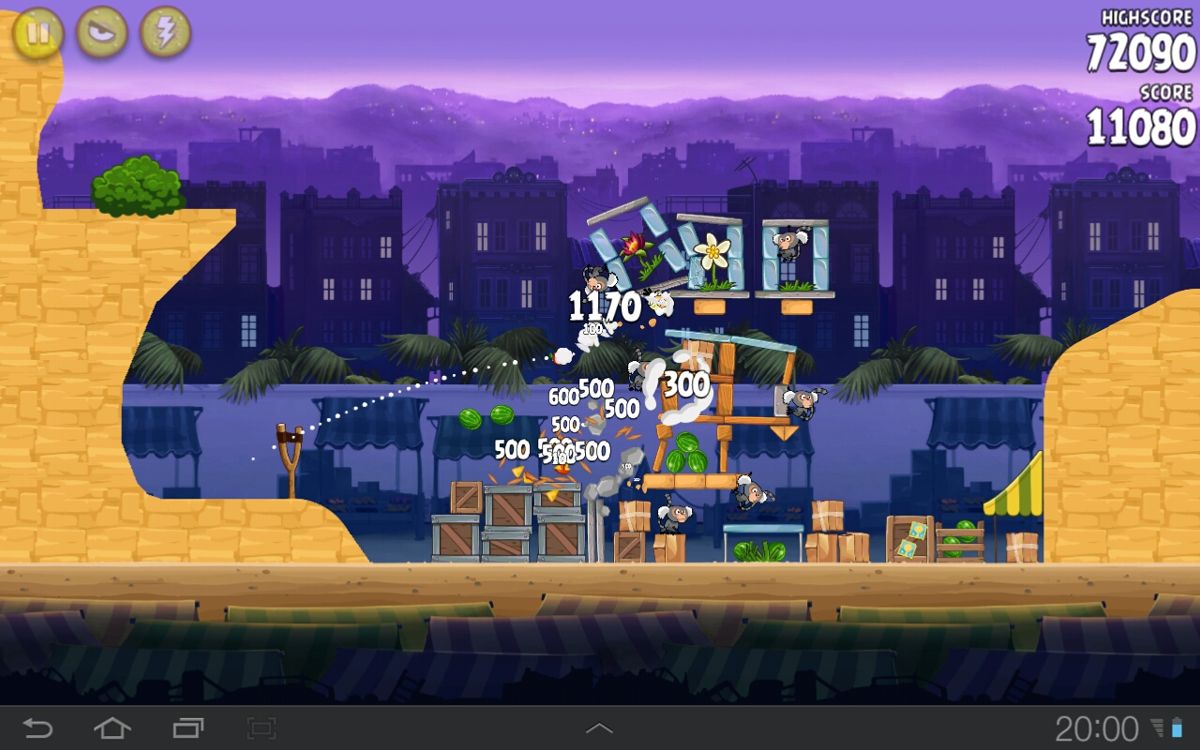 Angry Birds: Rio (Android) screenshot: Version 1.6.1. Market Mayhem gameplay