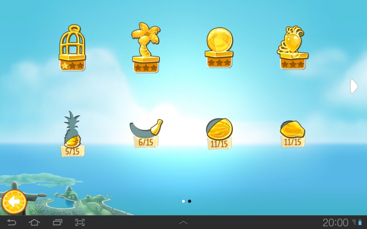 Angry Birds: Rio (Android) screenshot: Version 1.6.1. Redesigned Awards room