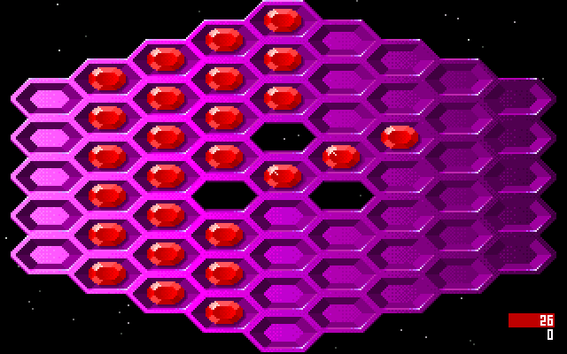 Hexxagon (DOS) screenshot: Victory.