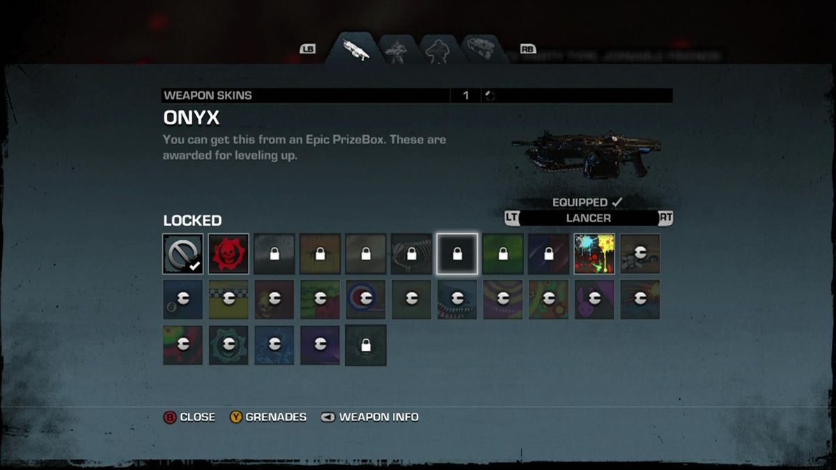 Gears of War: Judgment (Xbox 360) screenshot: Weapon Skins (Multiplayer)