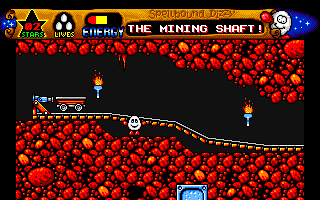 Spellbound Dizzy (Amiga) screenshot: The mining shaft.