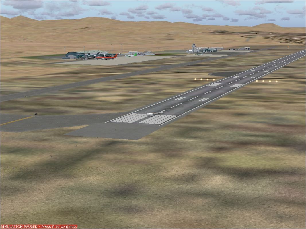 Scenery Spain 3: Canary Islands (Windows) screenshot: Fuerteventura by day, shortly before take-off. Flight Simulator 2004