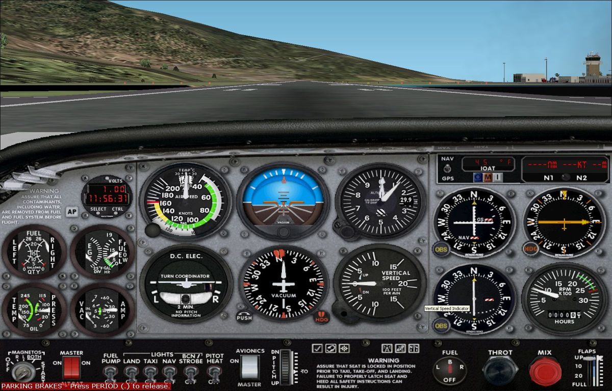 Scenery Spain 3: Canary Islands (Windows) screenshot: On the ground at Las Palmas at the end of the runway preparing for take-off Flight Simulator 2002