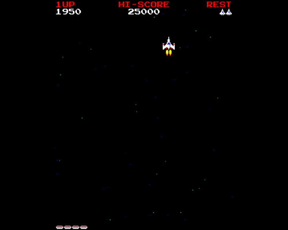 They Came from Verminest '83 (Windows) screenshot: Rocketing away to my next fight.