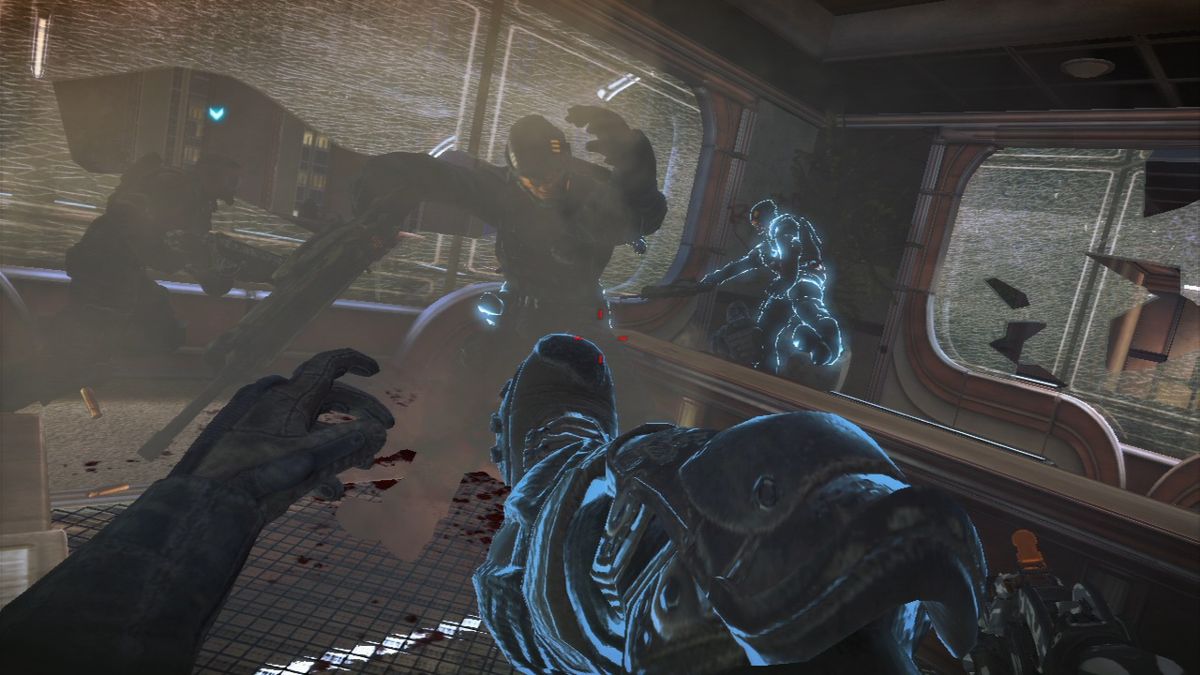 Bulletstorm (PlayStation 3) screenshot: In this game, kicking beats the bullets.