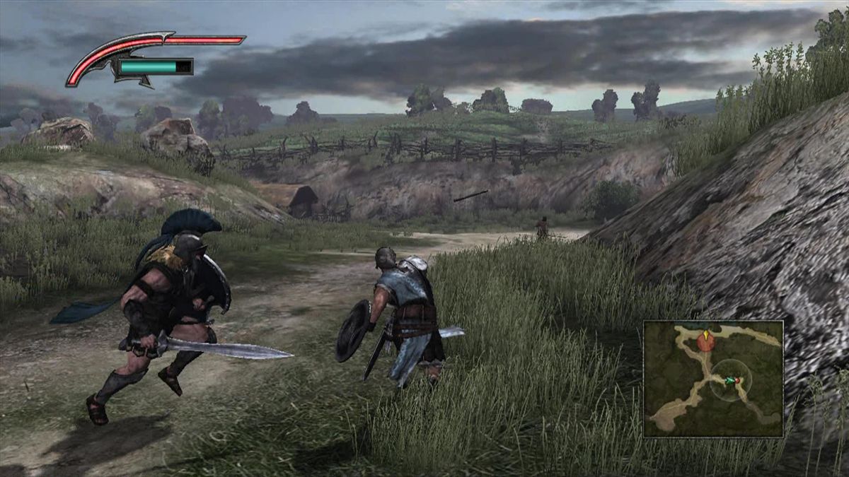 Warriors: Legends of Troy (Xbox 360) screenshot: Catch fleeing enemies with thrown weapons.