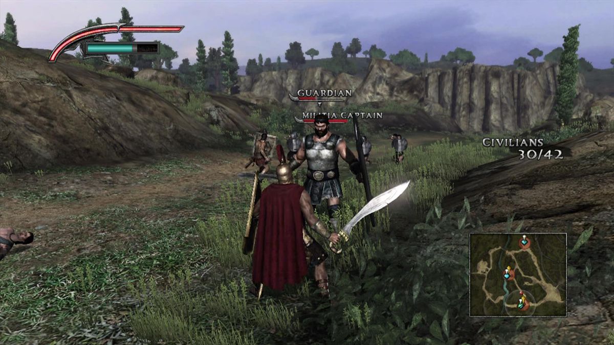 Warriors: Legends of Troy (Xbox 360) screenshot: Alomst a head taller, this enemy will fall for sure.