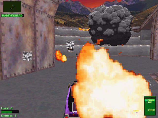 Twisted Metal 2 (Windows) screenshot: Rockets explosion