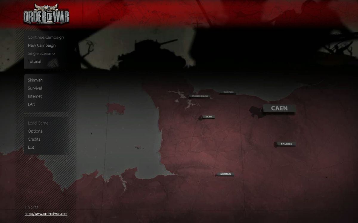 Order of War (Windows) screenshot: Main menu