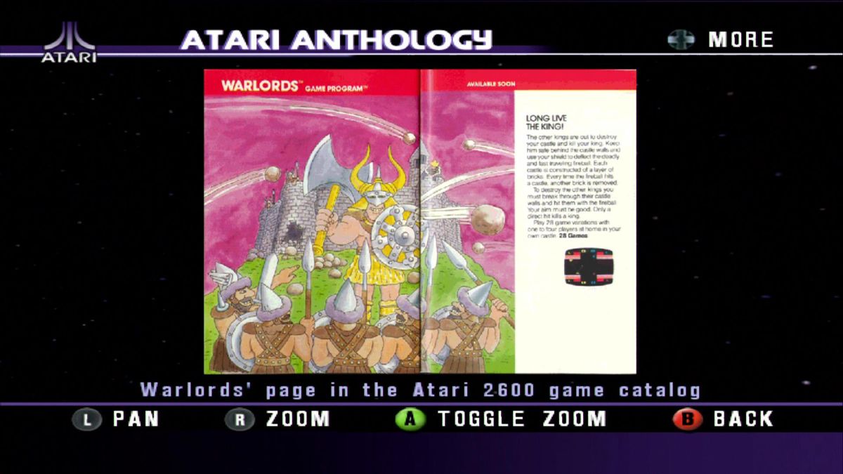 Atari: 80 Classic Games in One! (Xbox) screenshot: ... and manual scans