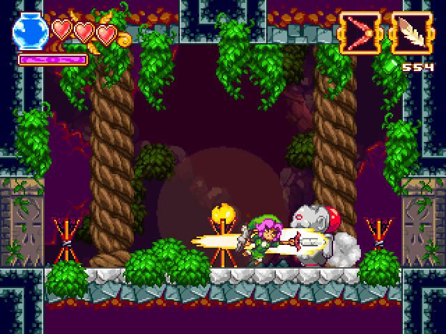 The Legend of Princess (Windows) screenshot: Slash the living stone statue