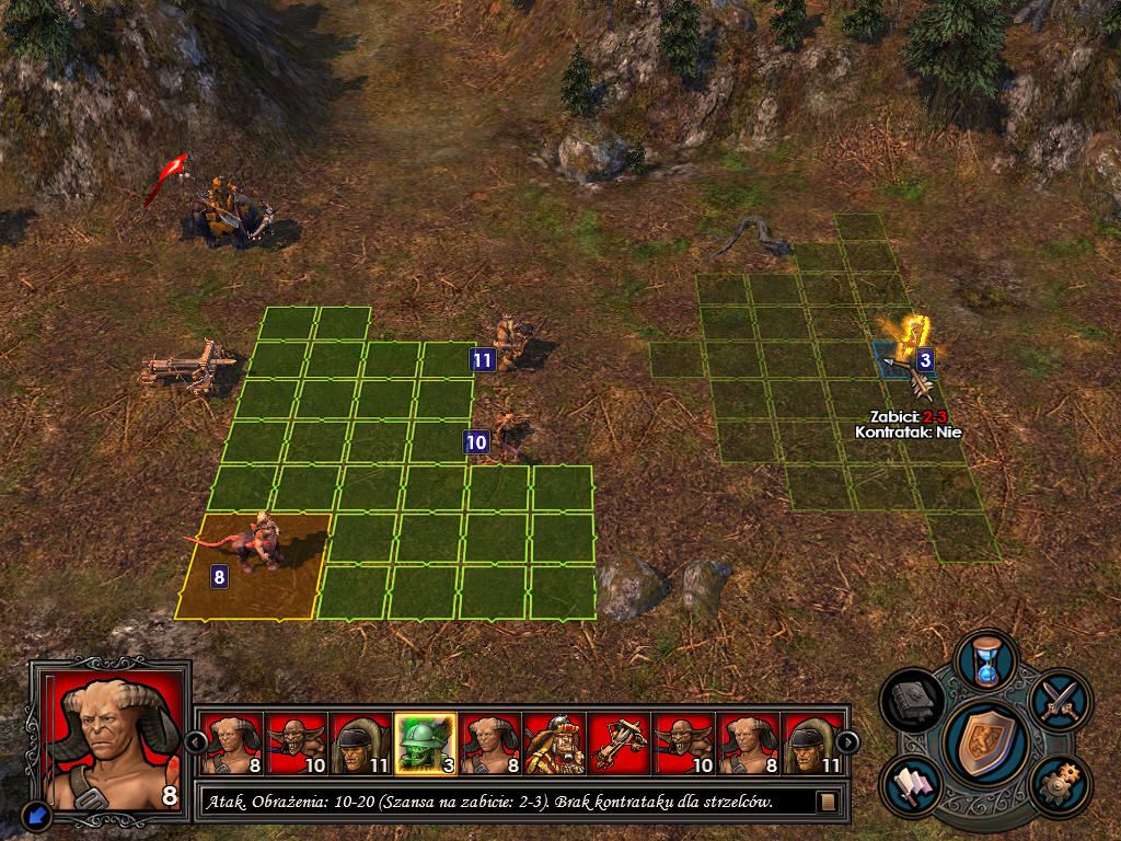 Heroes of Might and Magic V: Tribes of the East (Windows) screenshot: Skeleton archers - easy target