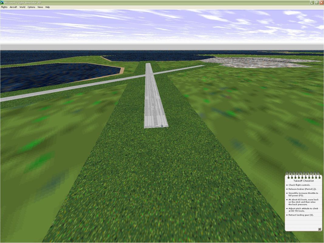 FS Global Update: Global Base Scenery for Microsoft Flight Simulator (Windows) screenshot: The Isle of Man airport is present when the new scenery files are used but it is not available when the default scenery is employedMicrosoft Flight Simulator 98