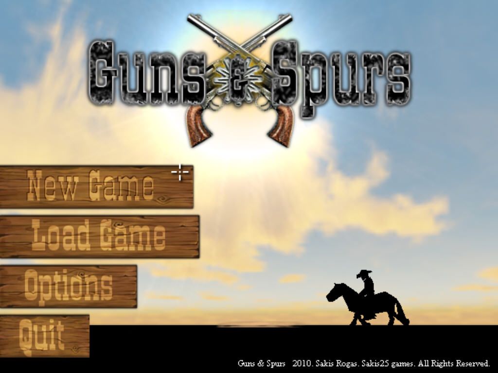 Guns and Spurs (Windows) screenshot: Main menu