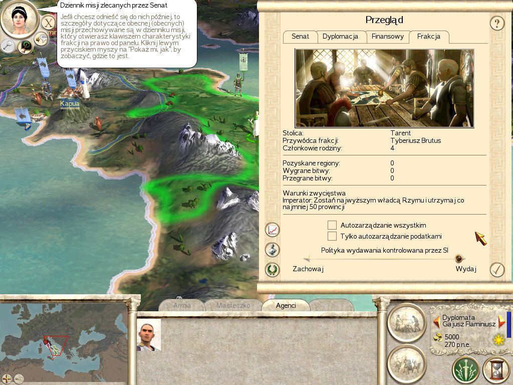 Rome: Total War (Windows) screenshot: Information about country