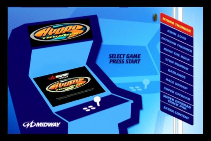 Midway Arcade Treasures 3 (Xbox) screenshot: Main menu