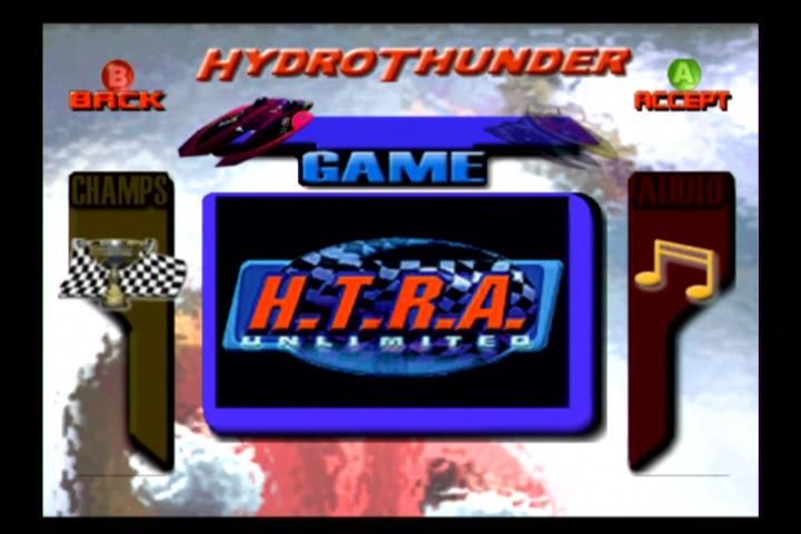 Midway Arcade Treasures 3 (Xbox) screenshot: Hydro Thunder main menu