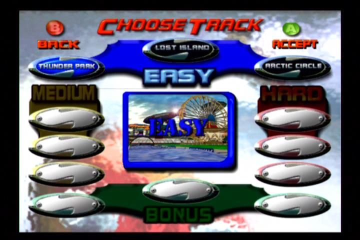 Midway Arcade Treasures 3 (Xbox) screenshot: Hydro Thunder track selection