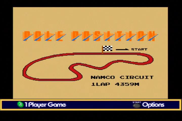 Namco Museum (Xbox) screenshot: Pole Position start screen