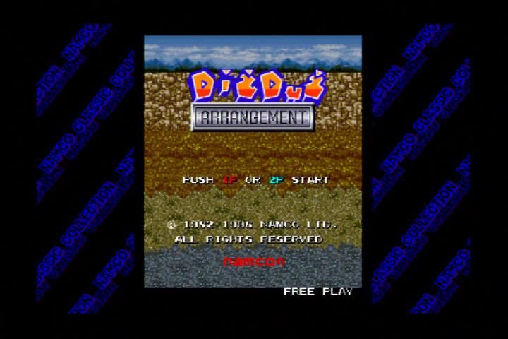 Namco Museum (Xbox) screenshot: Dig Dug Arrangement start screen