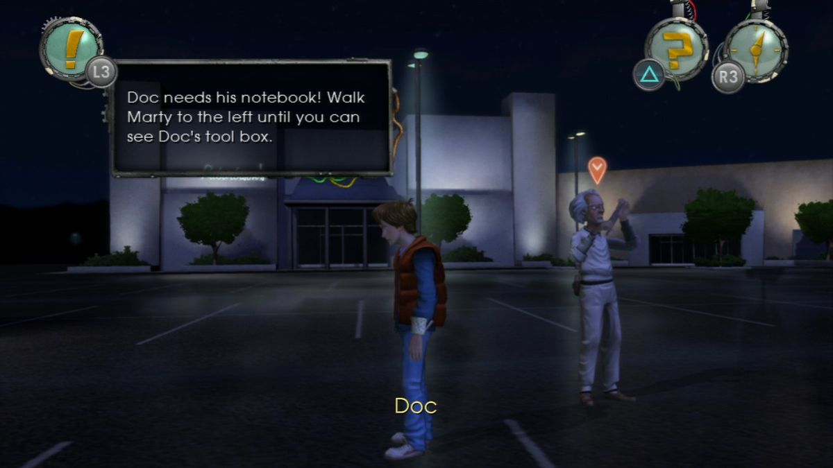 Back to the Future: The Game (PlayStation 3) screenshot: Episode 1 - Helping Doc find his notebook.