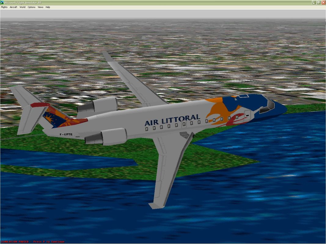VIP Ultimate Classic Wings: The Collection (Windows) screenshot: The Air Littoral Bombardier (Canadair) CRJ 100ER 50-passenger regional jet. This is part of the Canadian Regional and Business Jet series