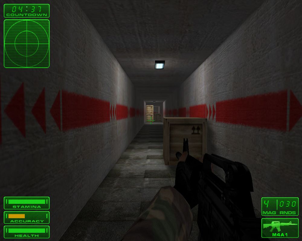 US Special Forces: Team Factor (Windows) screenshot: Long, silent tunnel