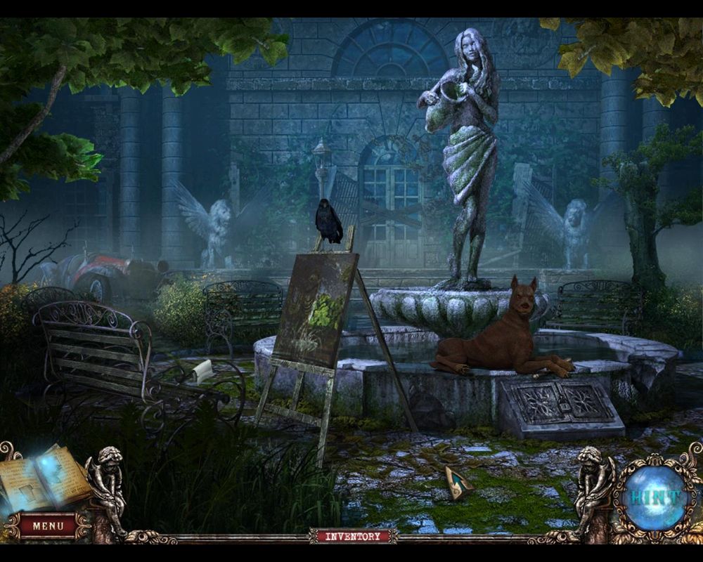 Fear for Sale: Mystery of McInroy Manor (Windows) screenshot: Fountain in front of the manor main entrance
