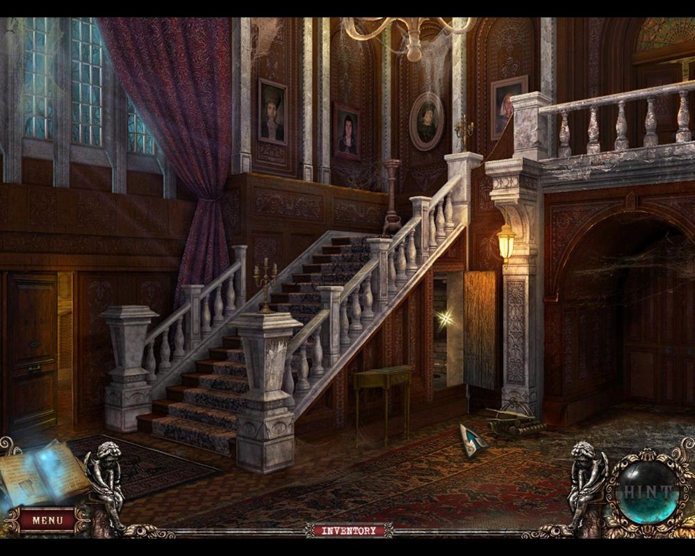 Fear for Sale: Mystery of McInroy Manor (Windows) screenshot: Power restored in main foyer of the house